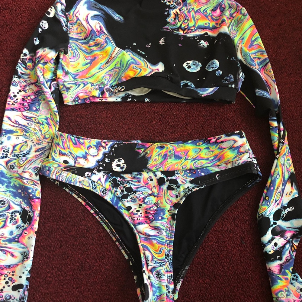 Acid wash crop top and bottoms